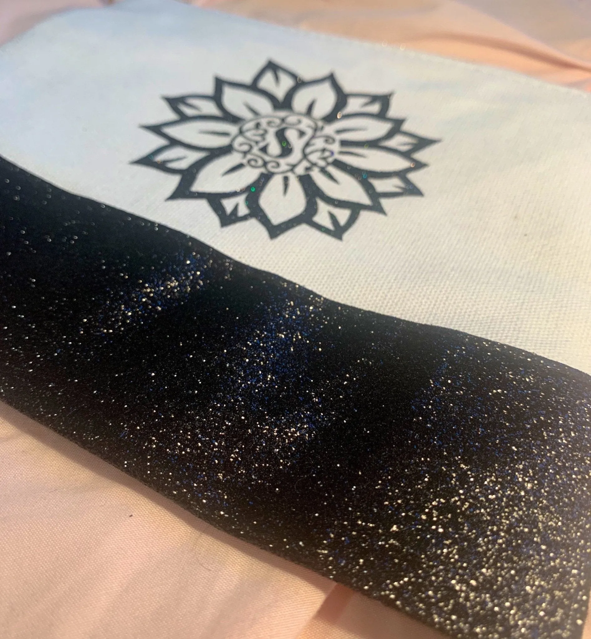 Custom Sunflower Monogram Bag | Custom Design Your Makeup Bag | Personalized Makeup Bag | Mask Bag | Accessory Bag | Maid of Honor Gift |