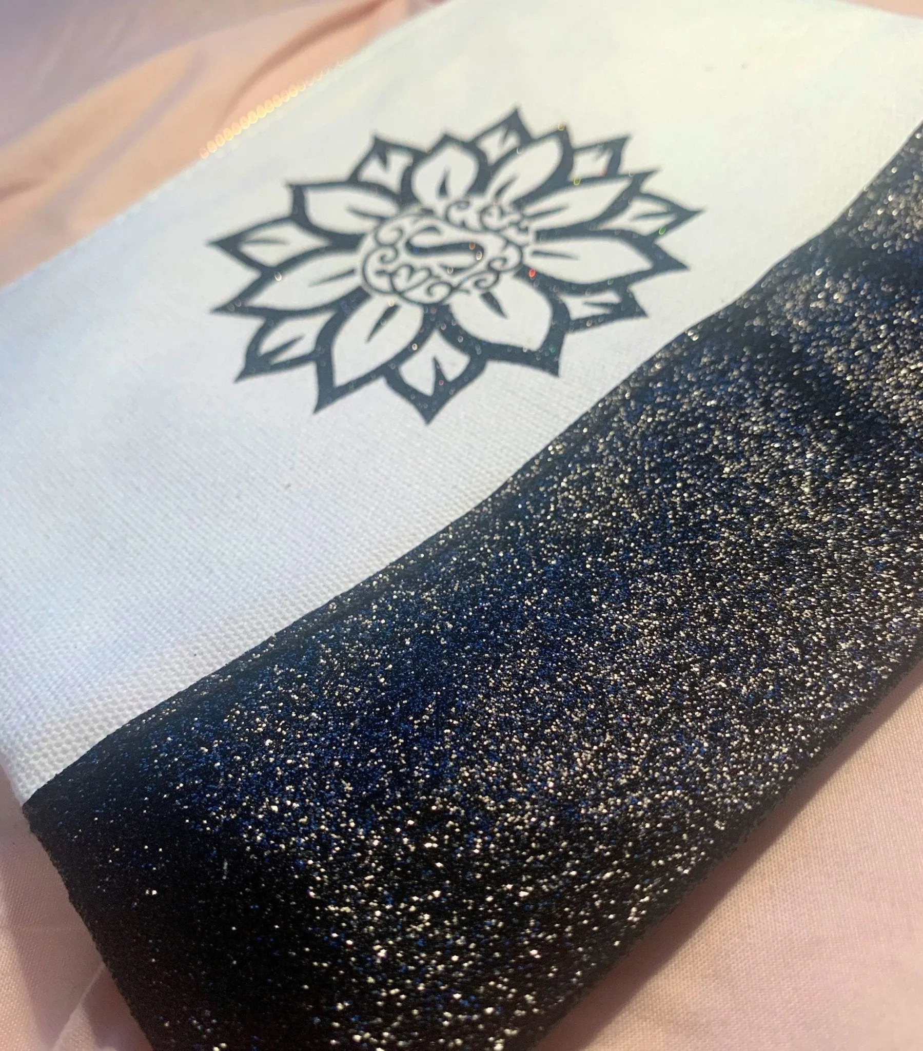 Custom Sunflower Monogram Bag | Custom Design Your Makeup Bag | Personalized Makeup Bag | Mask Bag | Accessory Bag | Maid of Honor Gift |