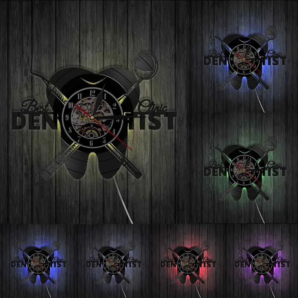 Dentist Equipment Dental Office Teeth Wall Sign Decorative Clock Orthodontist