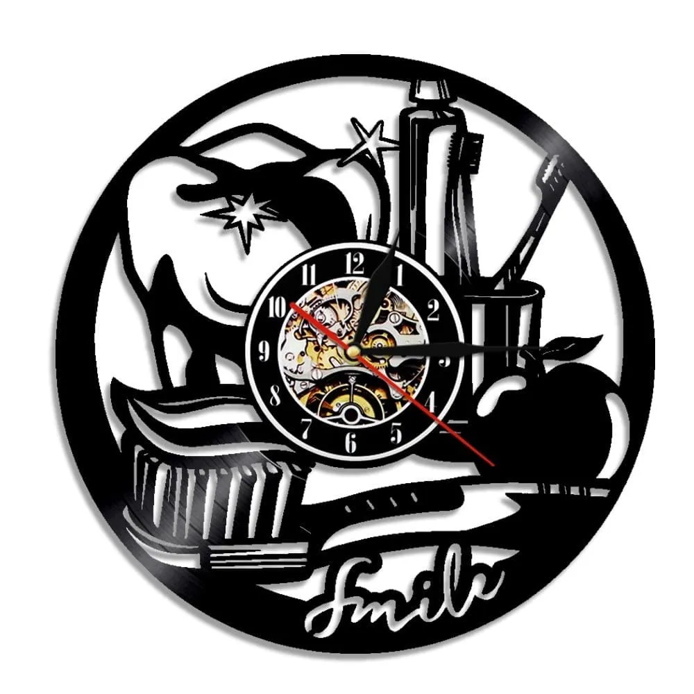 Dentist Vinyl Record Wall Clock Dentistry Office Wall Art Decoration Dental