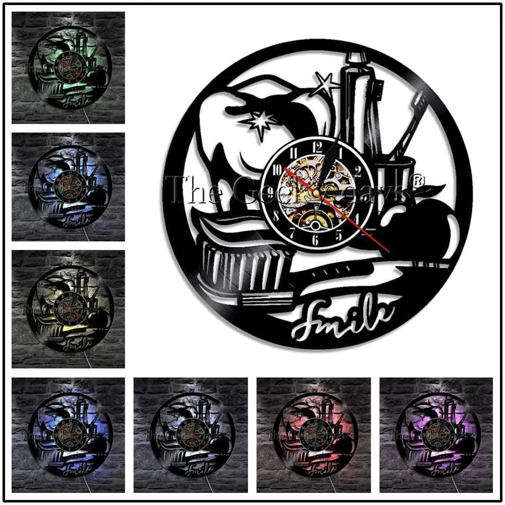 Dentist Vinyl Record Wall Clock Dentistry Office Wall Art Decoration Dental