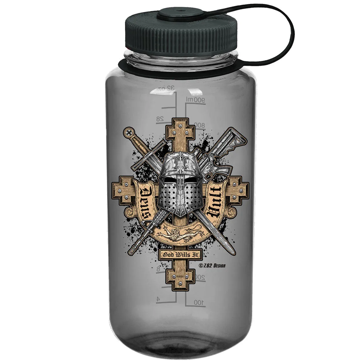 Deus Vult 7.62 Design 32oz Nalgene 501 Bottle Smoke
