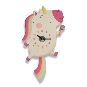 Dolly the Unicorn Single Pendulum Clock by Birch Robot