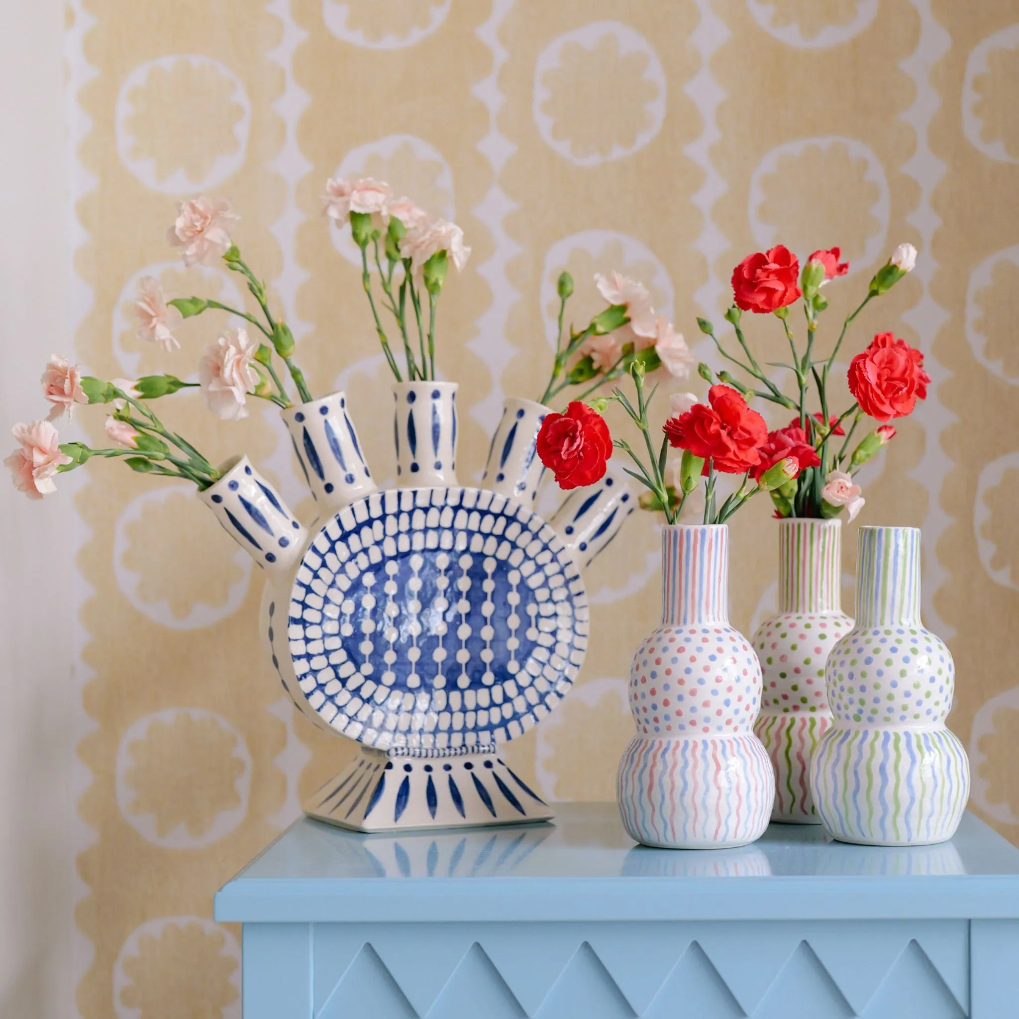 Dot Bud Vase Pink Green