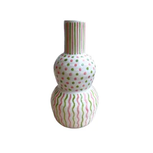 Dot Bud Vase Pink Green