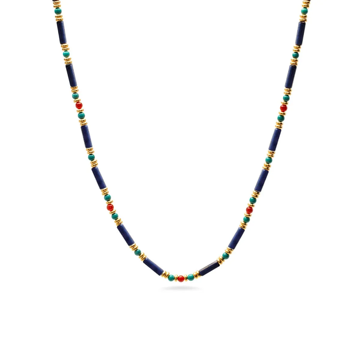 Egyptian Lapis and Turquoise Necklace
