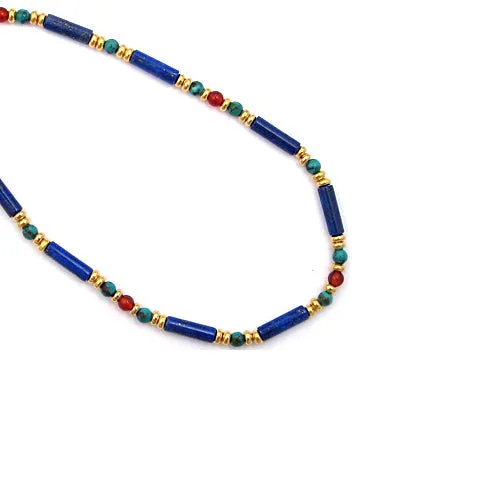 Egyptian Lapis and Turquoise Necklace