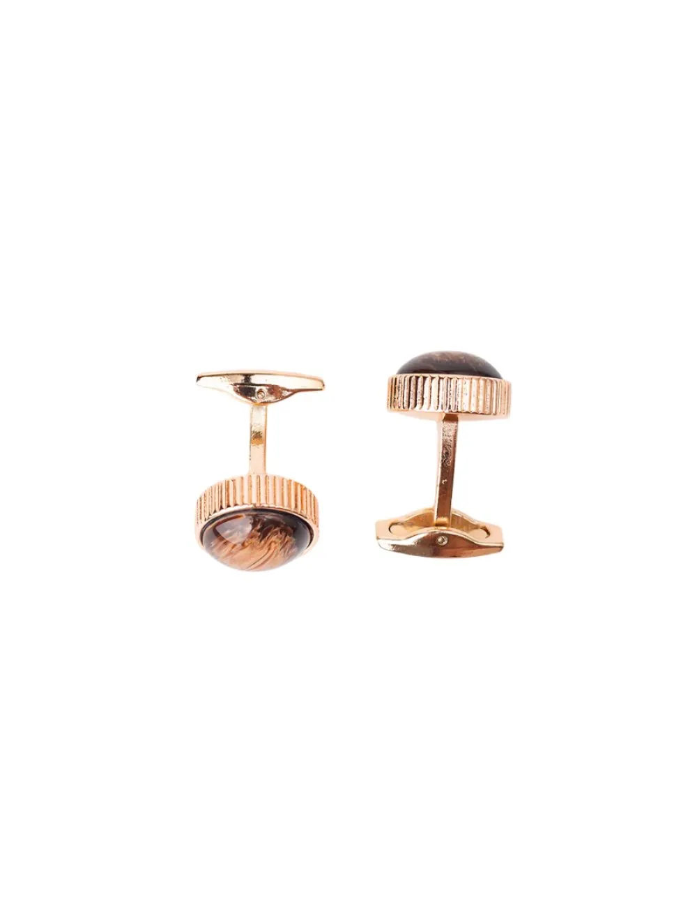 Elegant Gold Cufflinks with Black Stone
