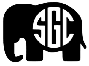 Elephant Monogram Decal