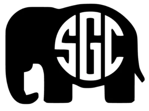 Elephant Monogram Decal