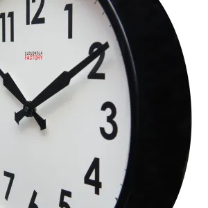 Factory Black Station Clock with Arabic Numerals – Cloudnola Industrial Design
