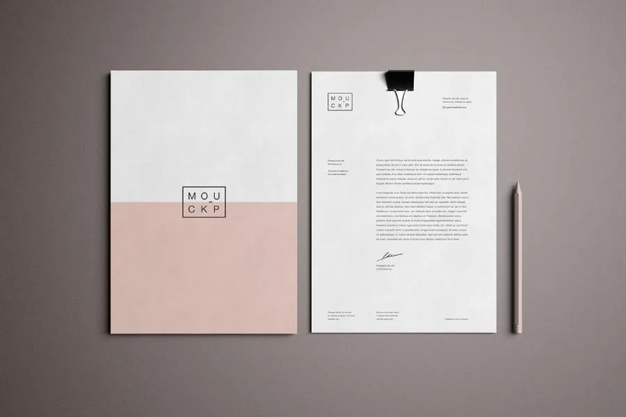 Free Advanced Clean Branding Stationery Mockup Business Card and Letterhead Paper