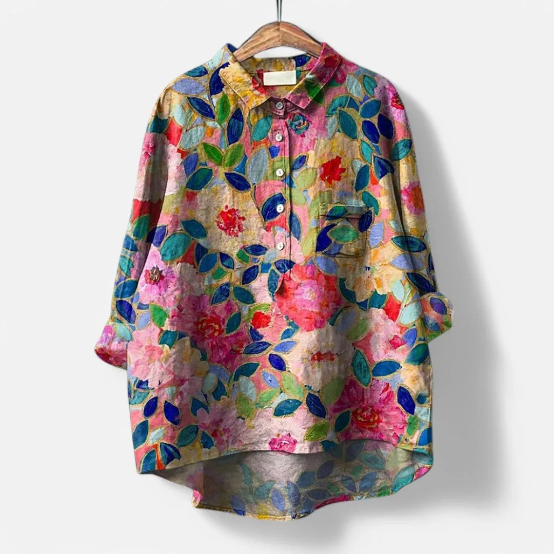 Frida | Artistic Print Trendy Blouse