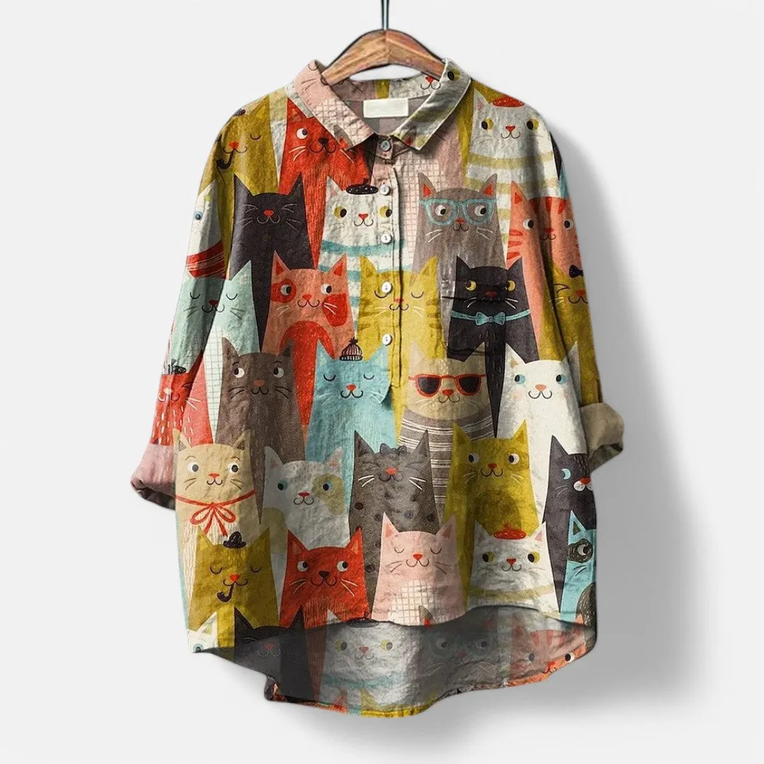 Frida | Artistic Print Trendy Blouse