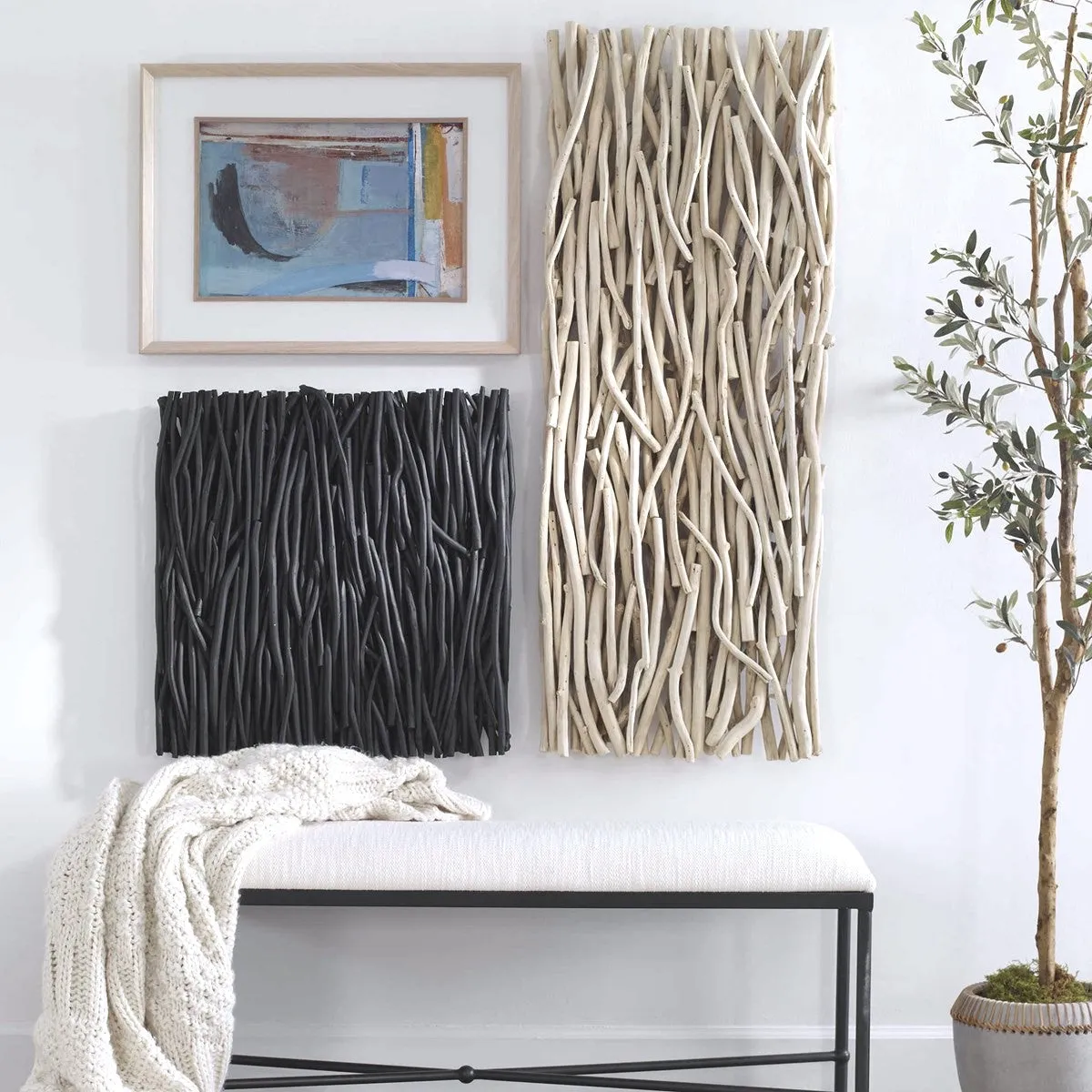 Gathered Teak Wood Wall Panels