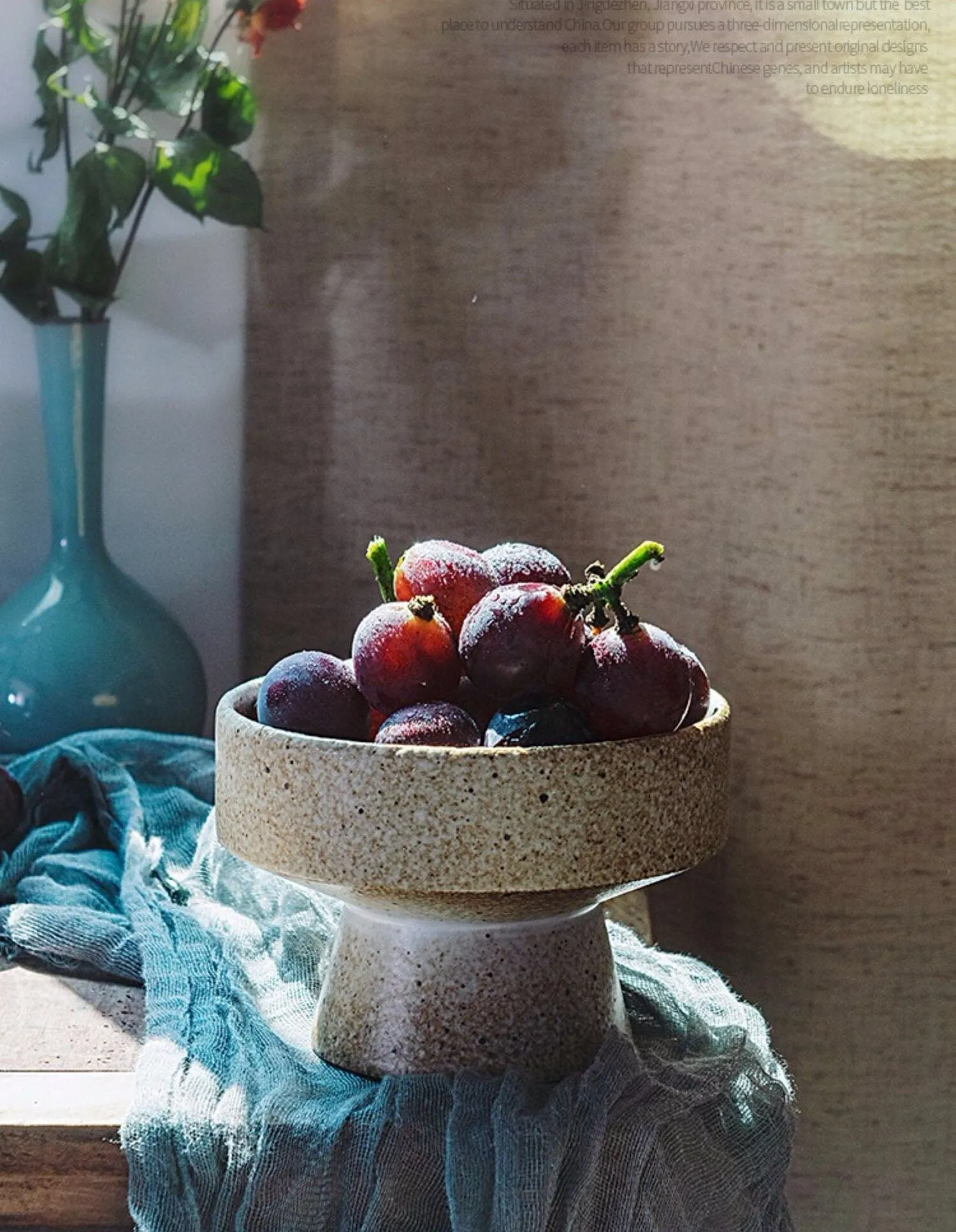 Gohobi Handmade Ceramic Raised Stand Bowl