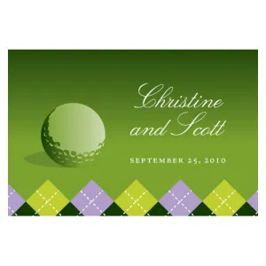 Golf Large Rectangular Tag Classical Green Gradient