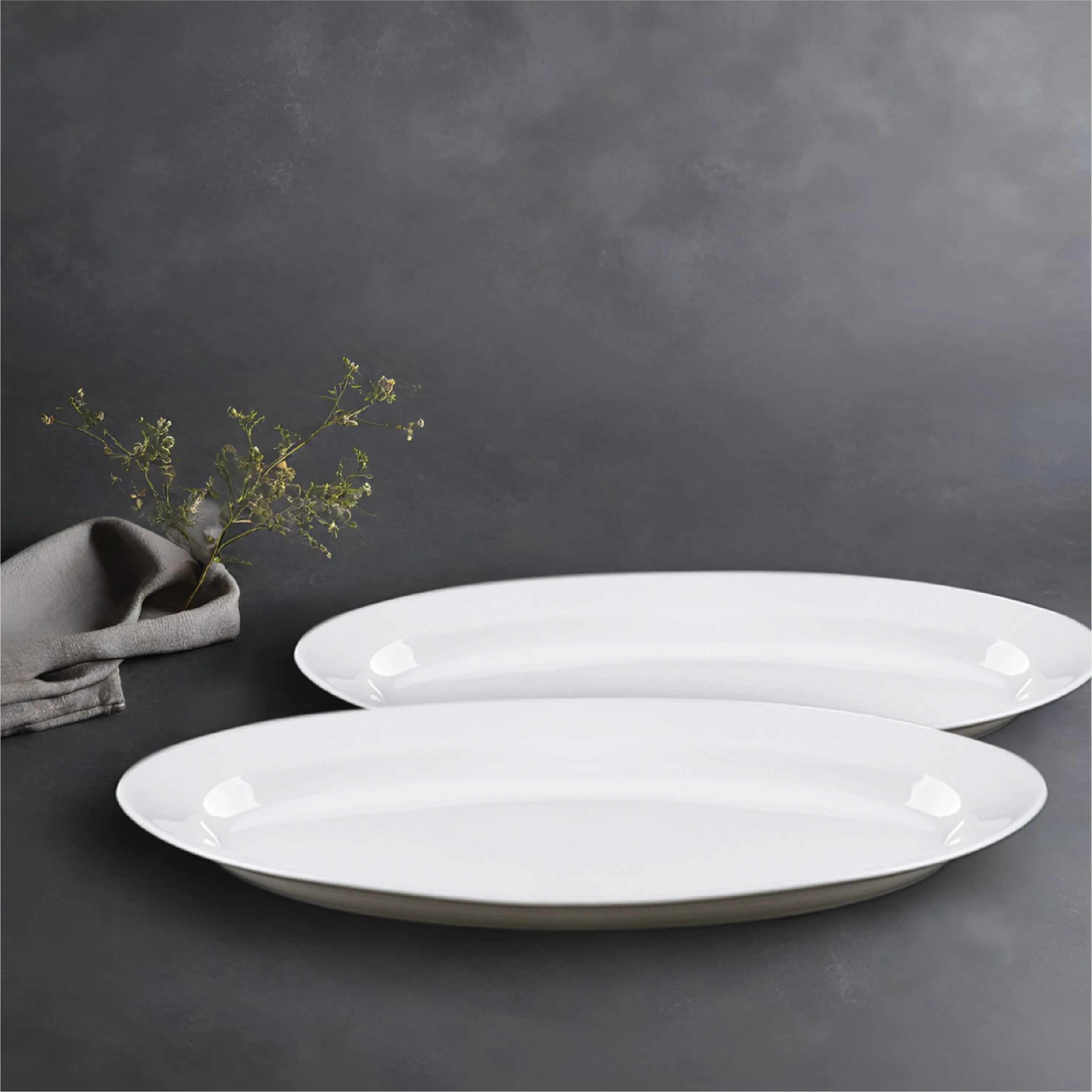 H&B 4PC OVAL SERVING PLATTERS SET