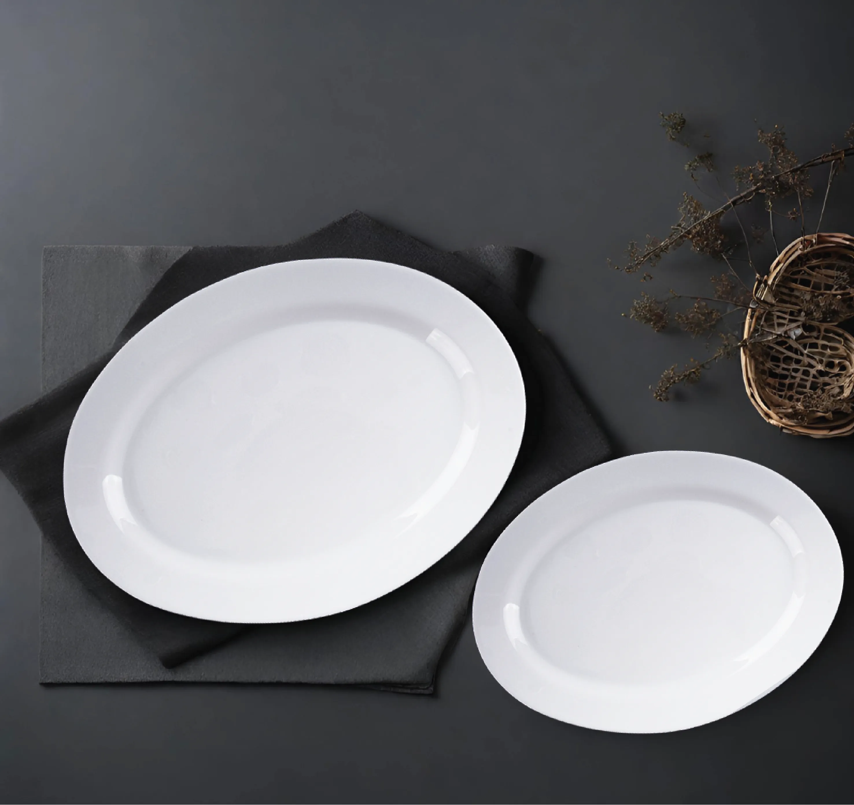 H&B 4PC OVAL SERVING PLATTERS SET