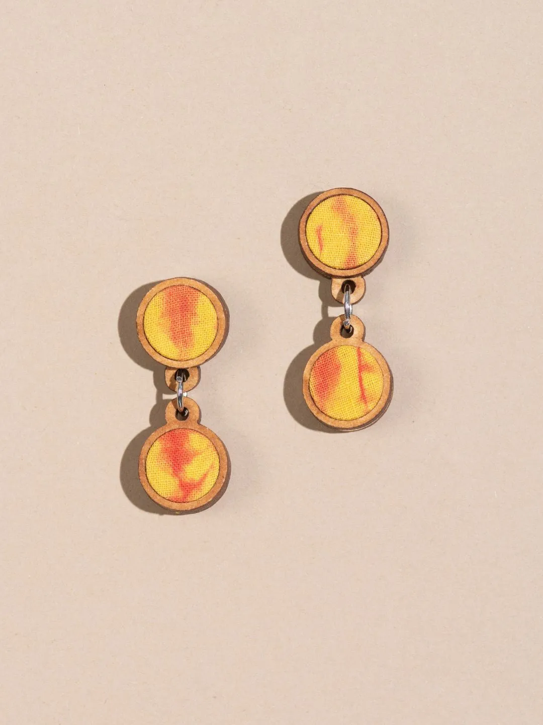Handcrafted Earrings Yellow Orange
