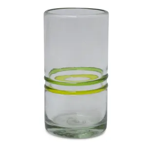 Hi-ball glasses, yellow/green set of 6,  handmade in Mexico