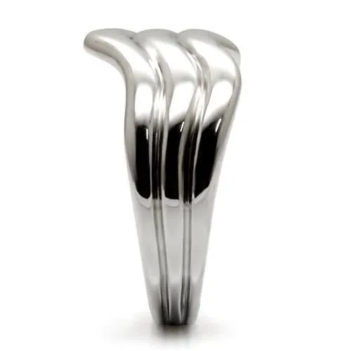 High polished (no plating) Stainless Steel Ring with No Stone for Women Style TK032
