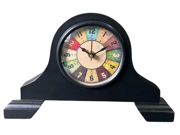 HOMEDECOR Instruments Table Clock Number Design Rounds Wooden Antique Strongs