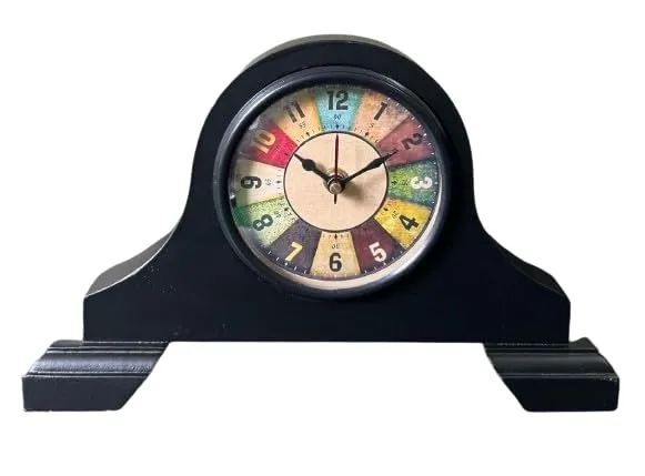 HOMEDECOR Instruments Table Clock Number Design Rounds Wooden Antique Strongs