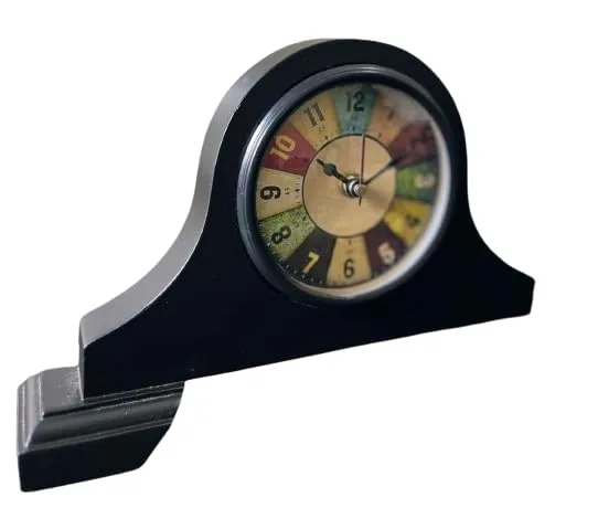 HOMEDECOR Instruments Table Clock Number Design Rounds Wooden Antique Strongs