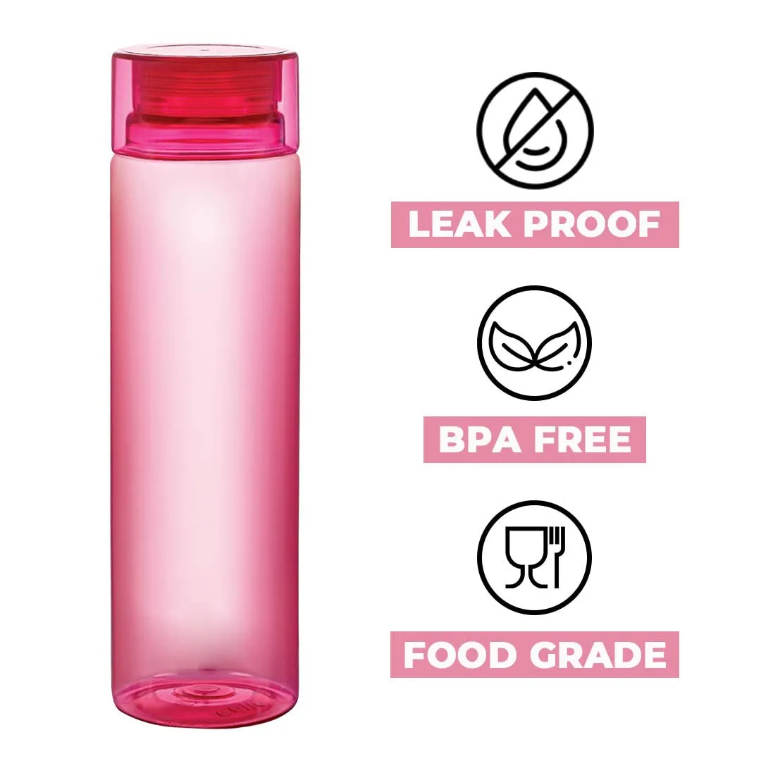 Homestic BPA Free Plastic Water Bottles | Breakproof, Leakproof, Food Grade PET Bottles | Water Bottle for Kids & Adults | Plastic Bottle Set of 4 |Assorted