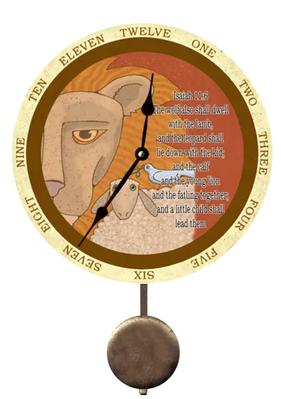 Inspirational Lion and Lamb Nursery Clock