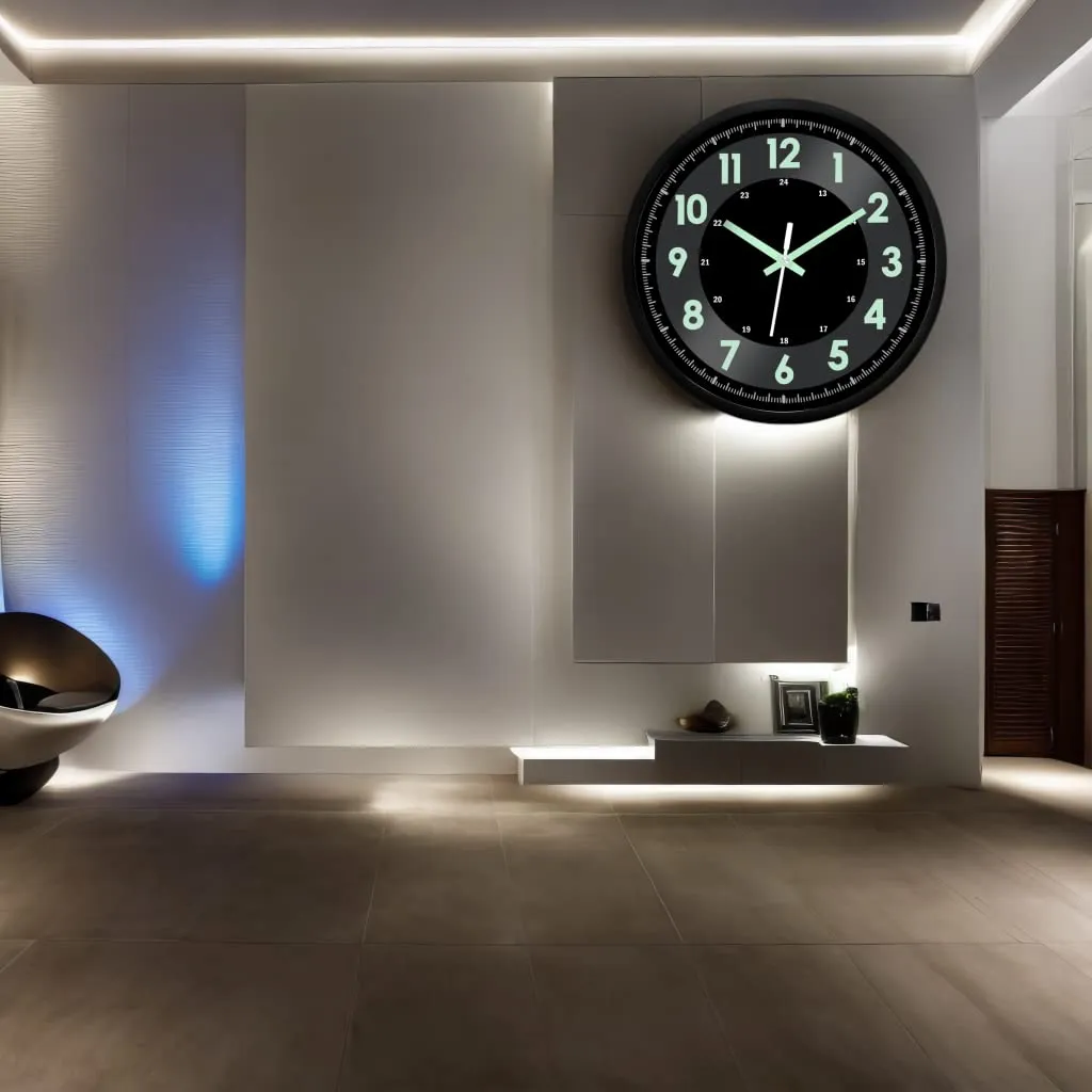 jomparis Plastic Quartz Design Silent Sweep Radium Meter Design Wall Clock For Home Office Bedroom Night Glow (12 Inches, Black), Analog