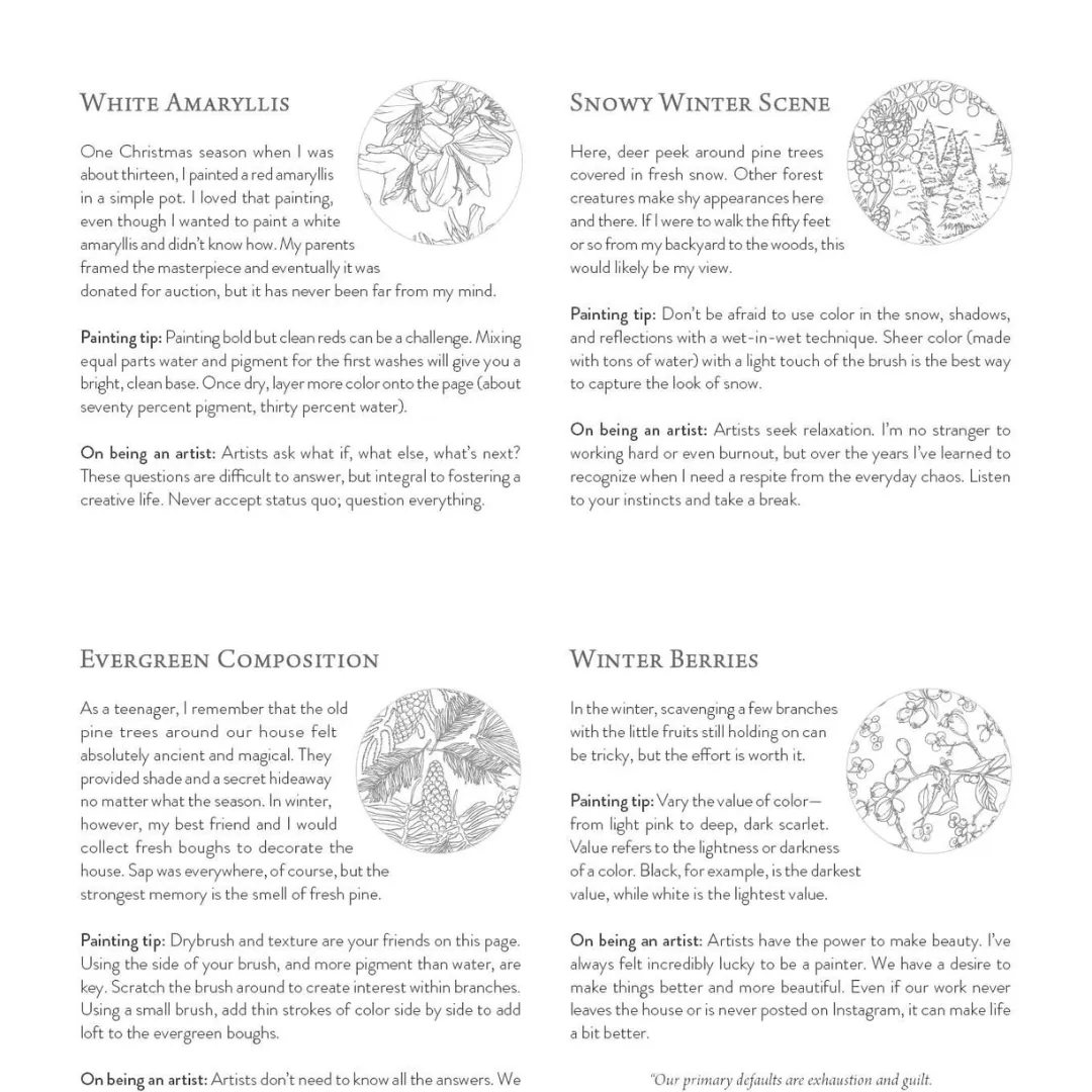 Kristy's Winter Cutting Garden : A Watercoloring Book