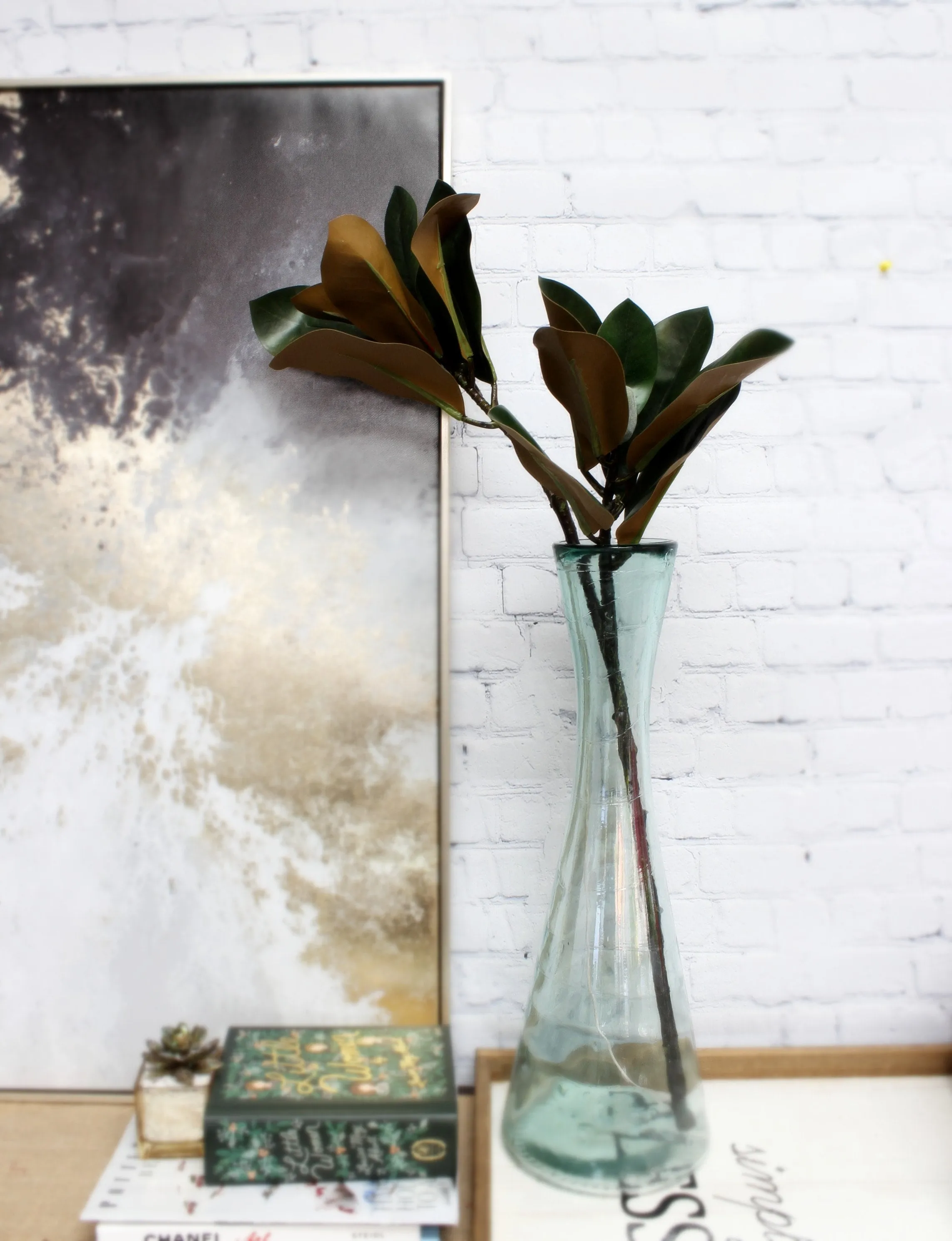 Large 30in Magnolia Leaves with 2 Sprays-Stunning floral display