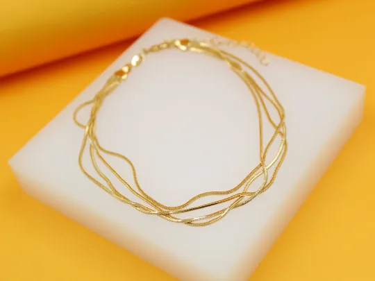 Layered Smooth Box Chain Bracelet