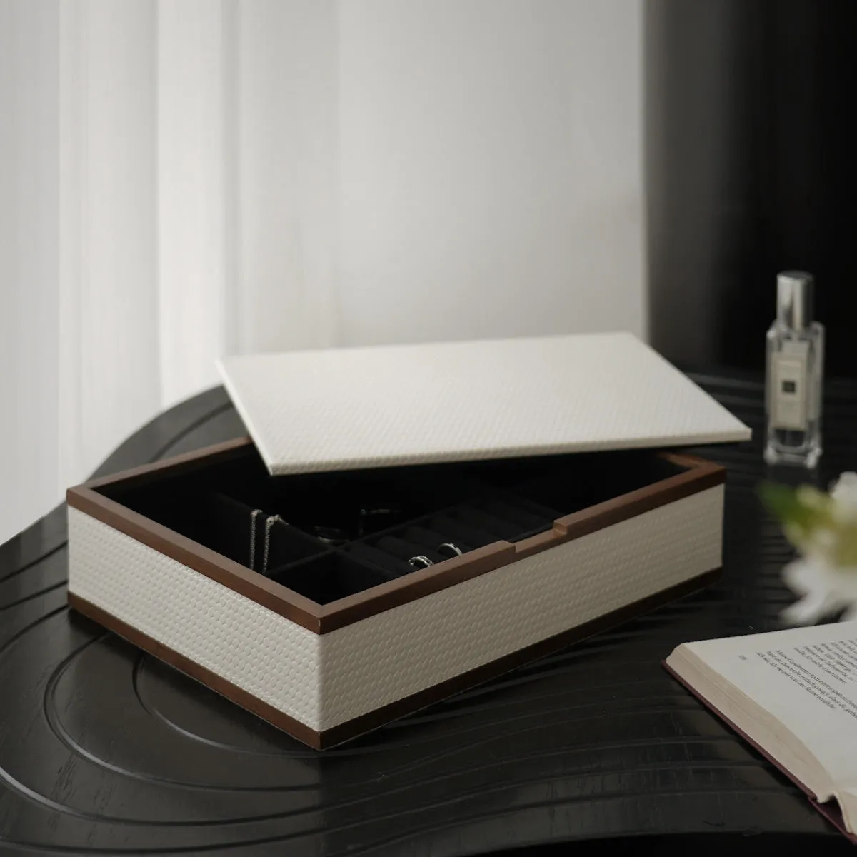 Leather Walnut Jewelry Box
