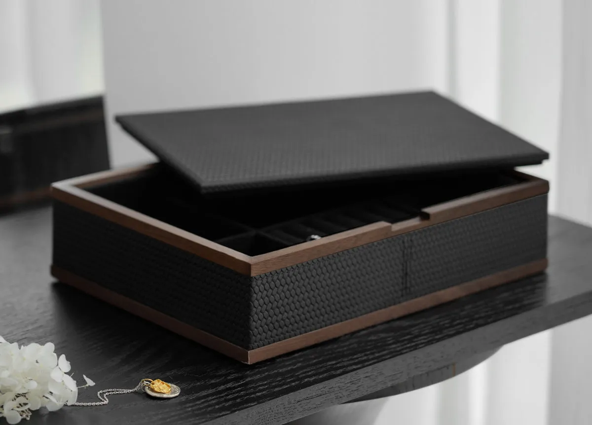 Leather Walnut Jewelry Box