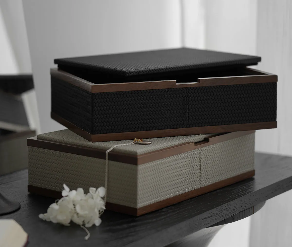 Leather Walnut Jewelry Box