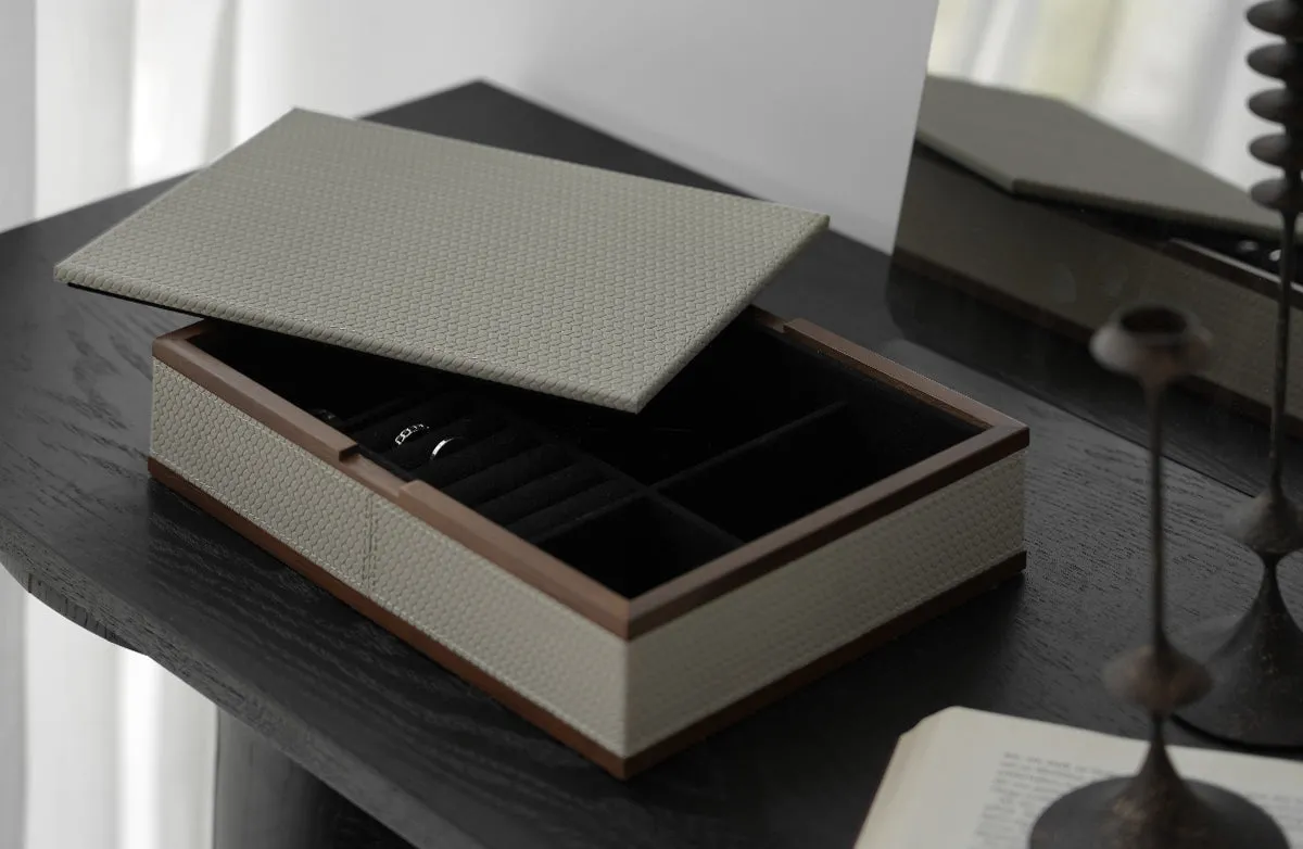 Leather Walnut Jewelry Box