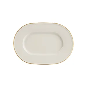 Line Gold Band Oval Plate 25cm - Pack 6