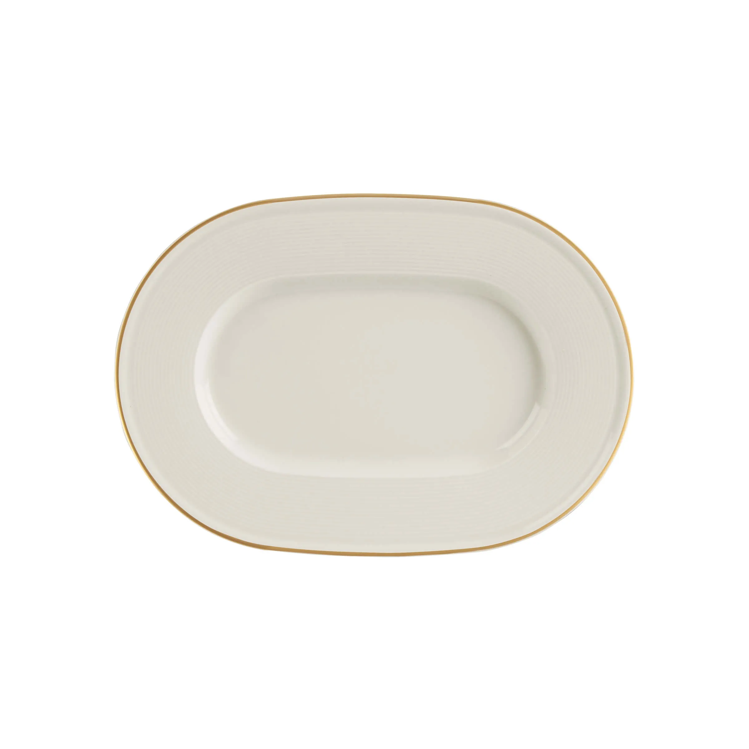 Line Gold Band Oval Plate 25cm - Pack 6