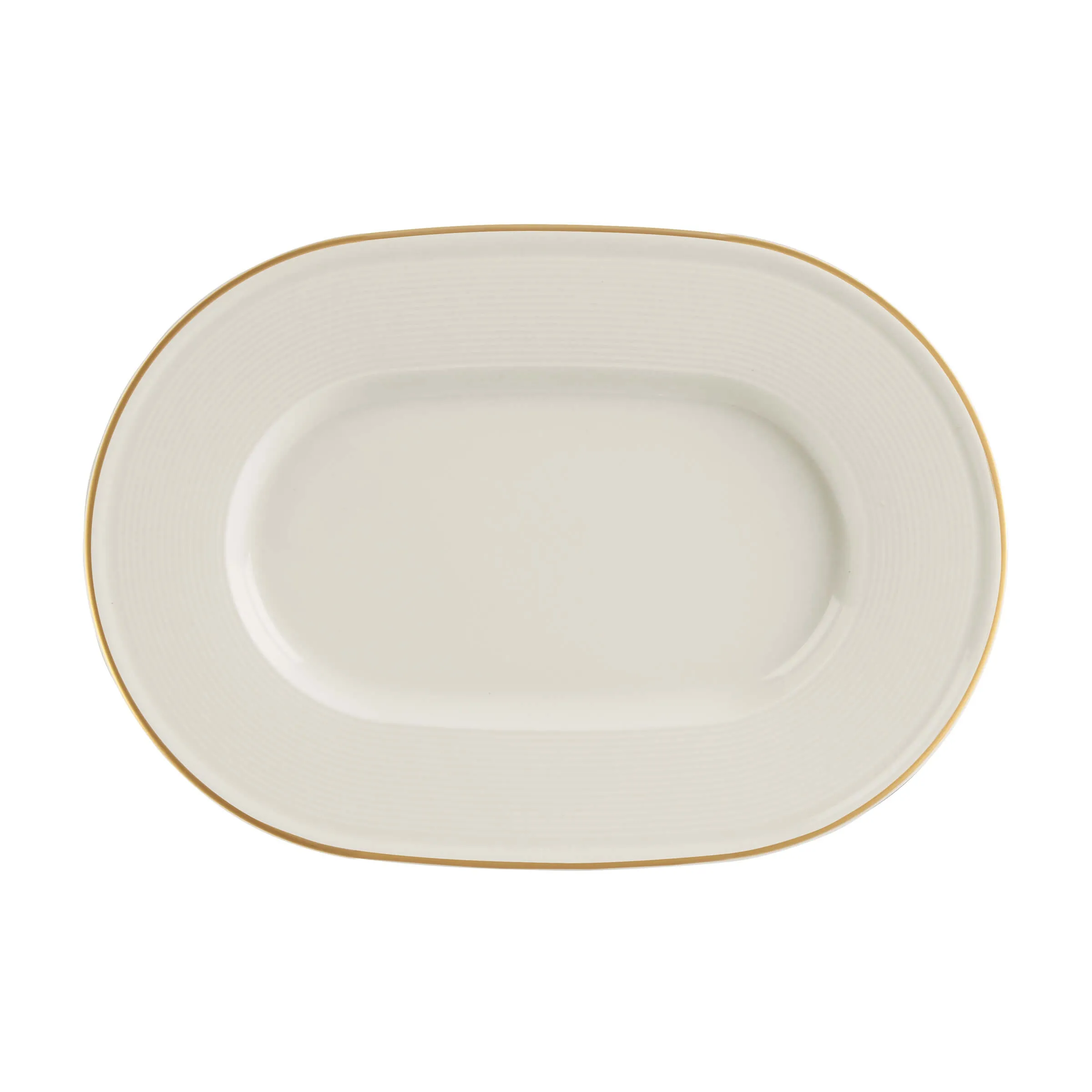 Line Gold Band Oval Plate 31cm - Pack 6