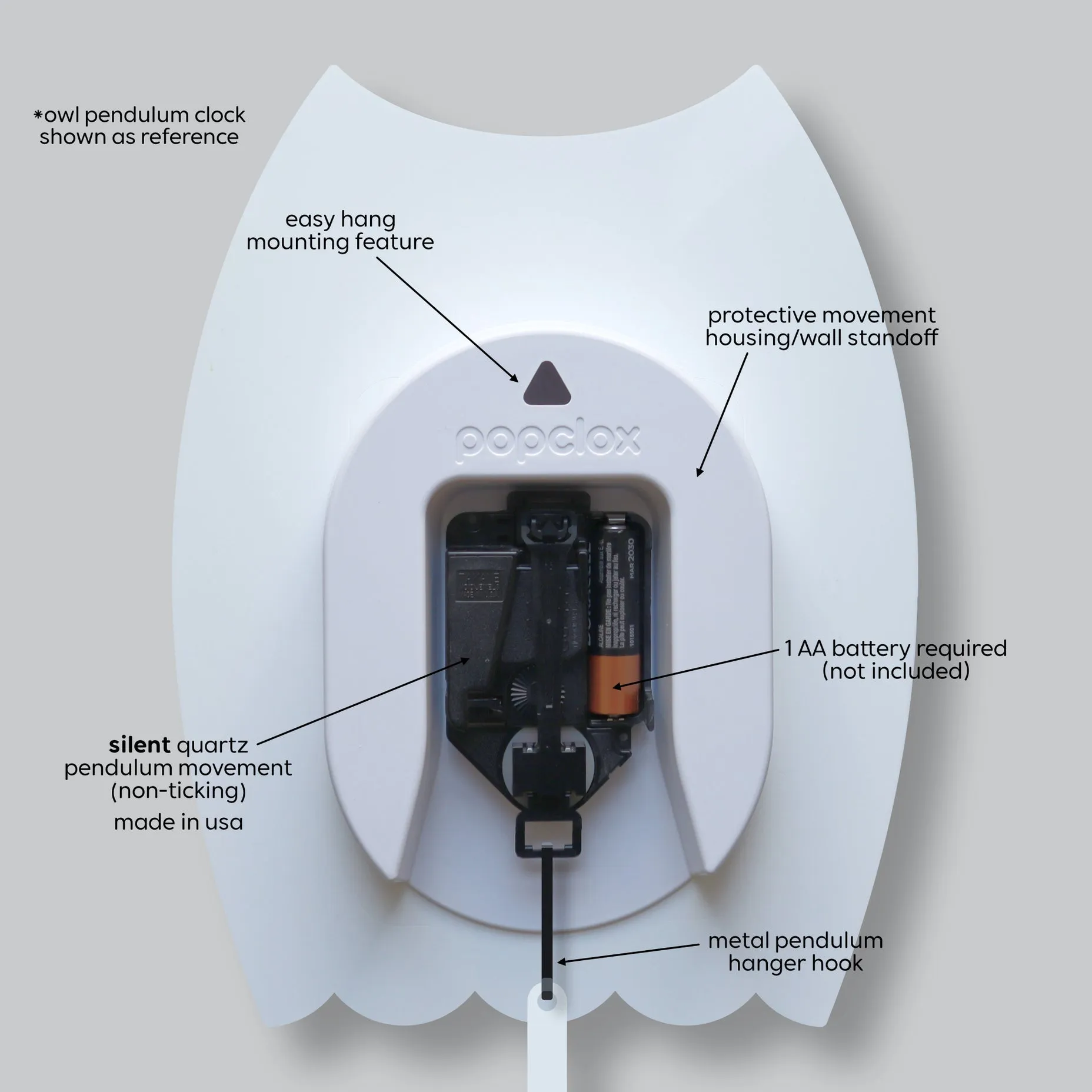 Lion Acrylic Pendulum Clock by Popclox