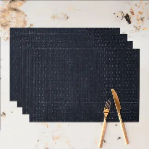Luxury Placemat Set of 4 | Heat Resistant Placemats | Table Mats | Cotton Home - Linen Touch Charcoal