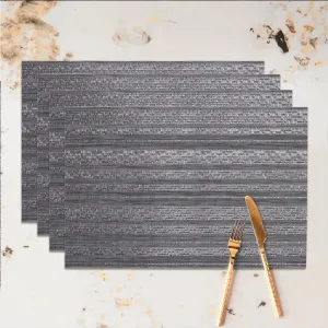 Luxury Placemat Set of 4 | Heat Resistant Placemats | Table Mats | Cotton Home - Magic Lines Grey