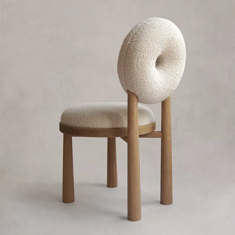 MIA Beige Boucle Fabric Dining Chair