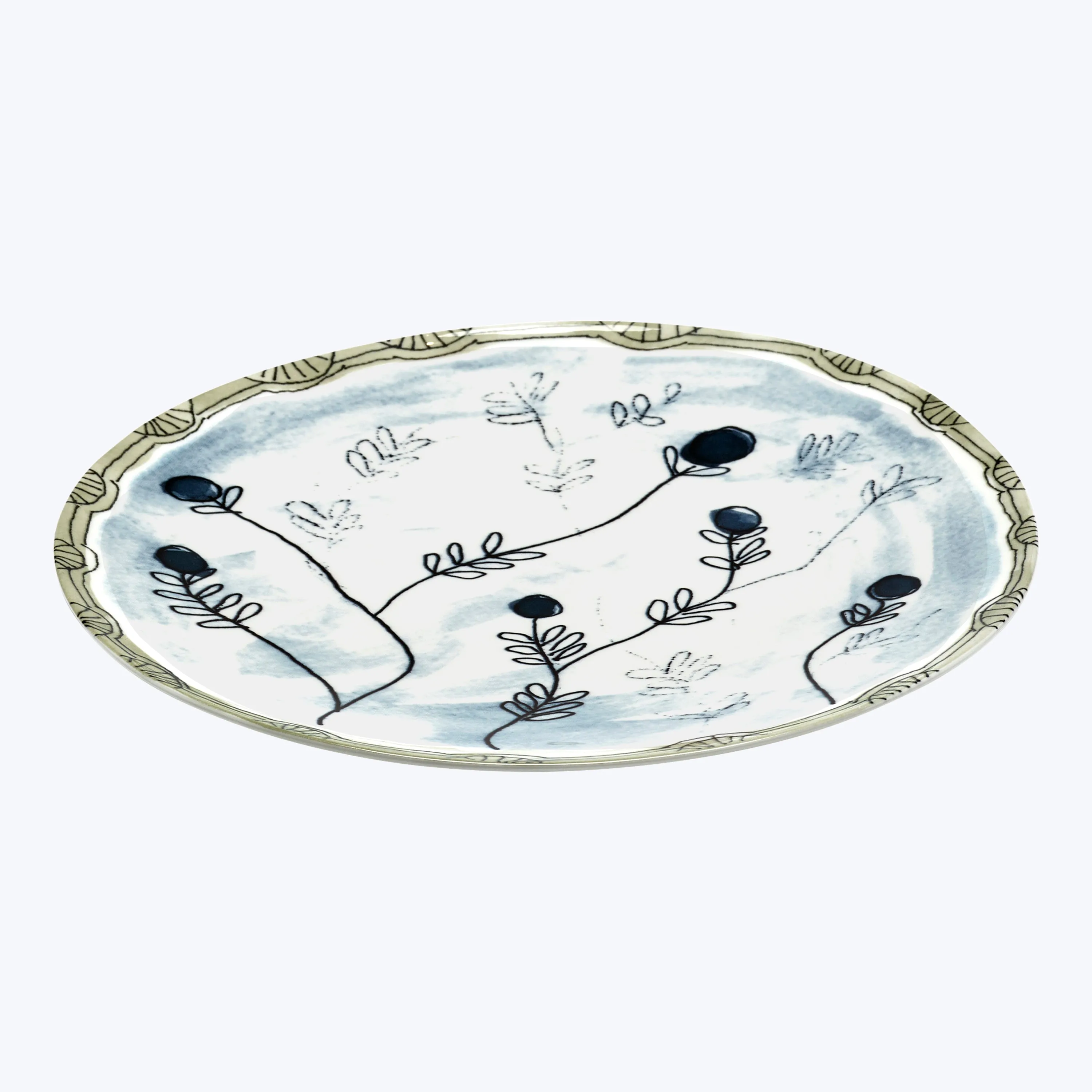 Midnight Flowers Dinner Plate