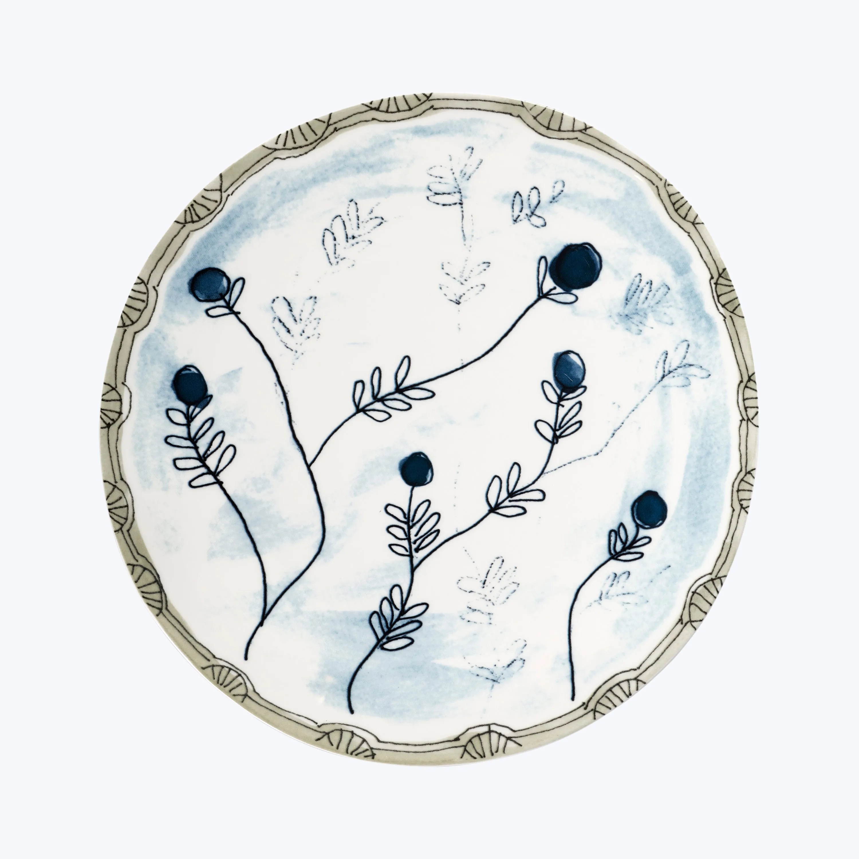 Midnight Flowers Dinner Plate