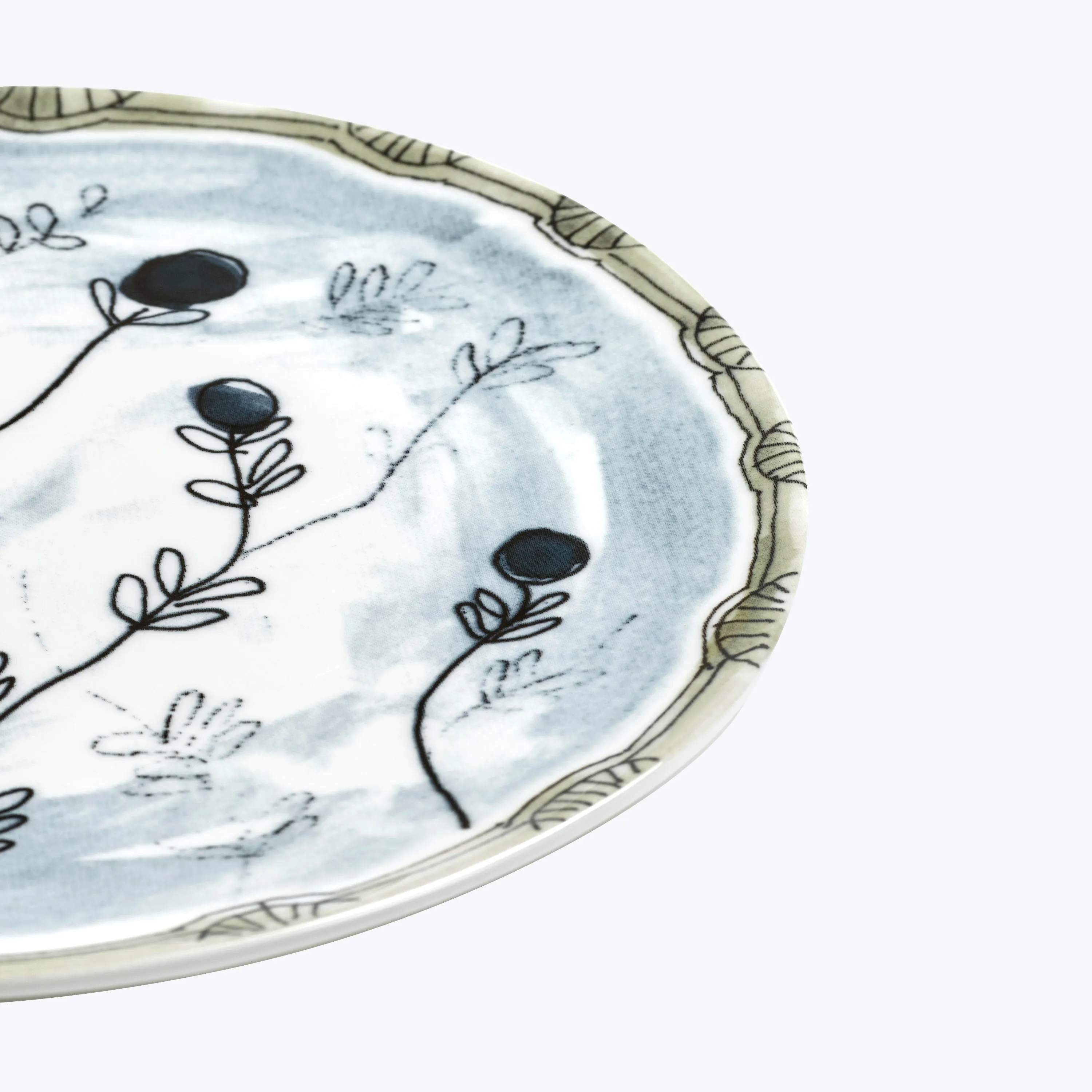 Midnight Flowers Dinner Plate