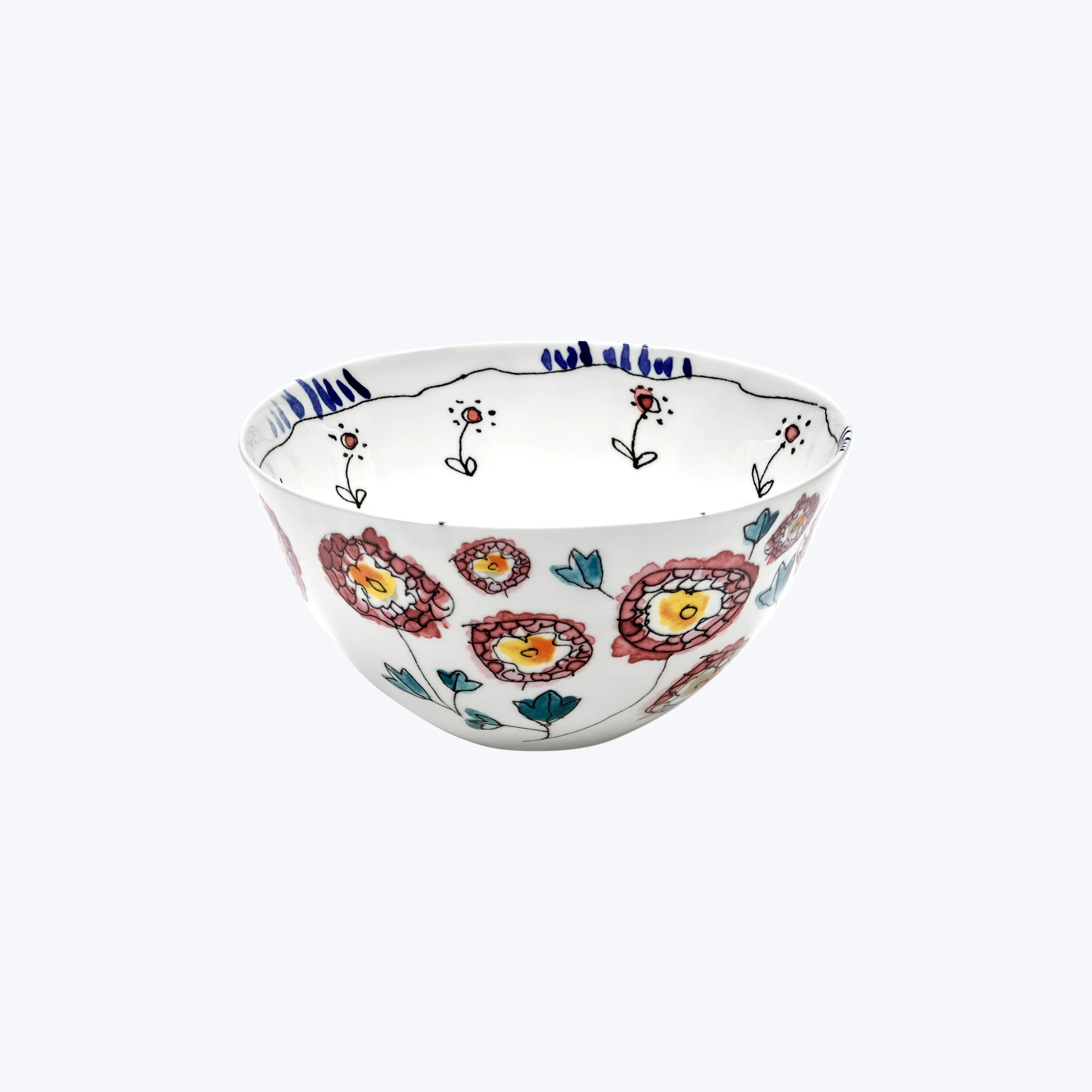 Midnight Flowers Soup Bowl